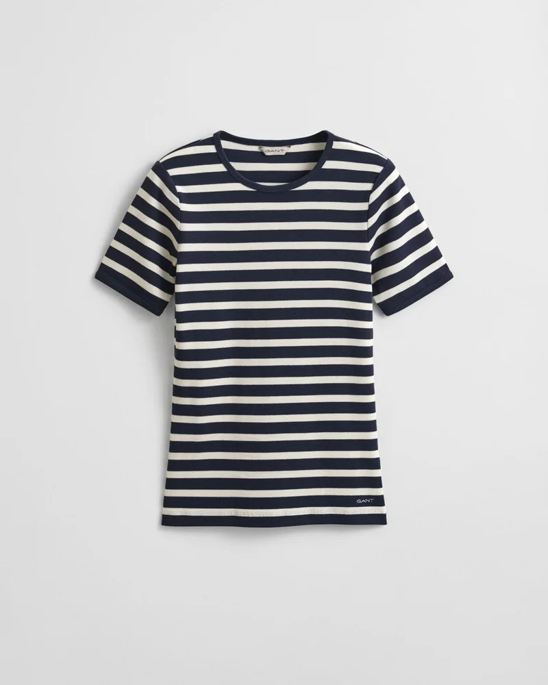 Gant  Striped Ribbed Short SleeveT-Shirt for Women | Best Price UAE